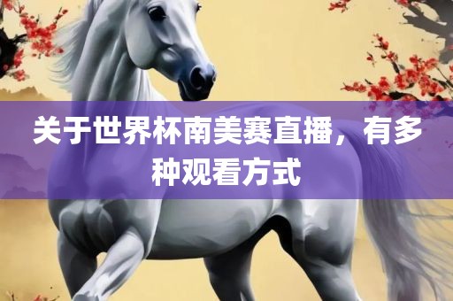 关于世界杯南美赛直播，有多种观看方式