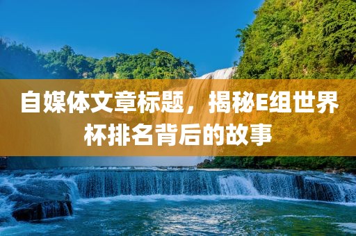 自媒体文章标题，揭秘E组世界杯排名背后的故事