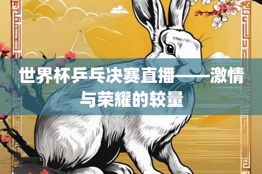 世界杯乒乓决赛直播——激情与荣耀的较量