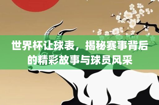 世界杯让球表，揭秘赛事背后的精彩故事与球员风采漯河市盈旭机械设备有限公司