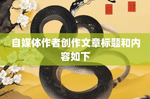 自媒体作者创作文章标题和内容如下