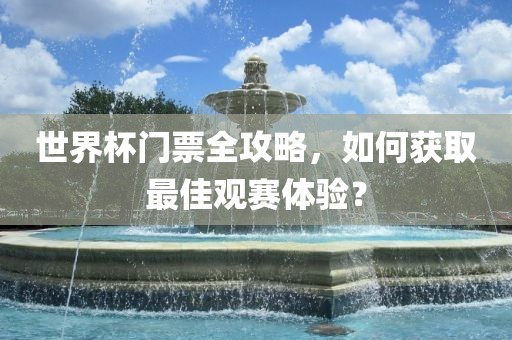 世界杯门票全攻略，如何获取最佳观赛体验？