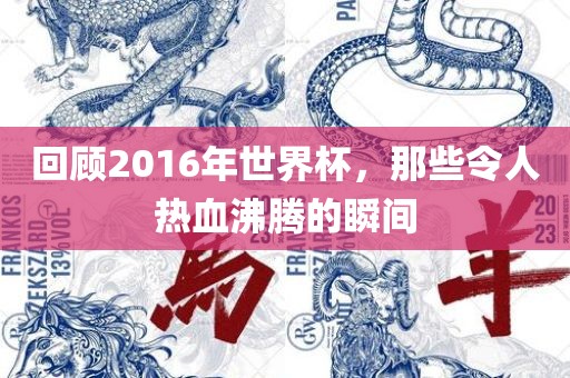 回顾2016年世界杯，那些令人热血沸腾的瞬间