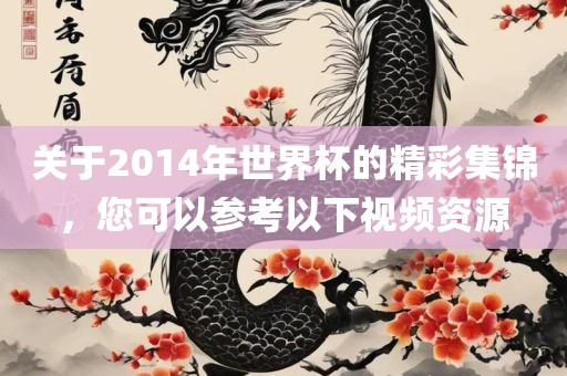 关于2014年世界杯的精彩集锦，您可以参考以下视频资源