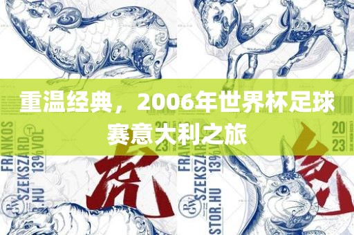 重温经典，2006年世界杯足球赛意大利之旅