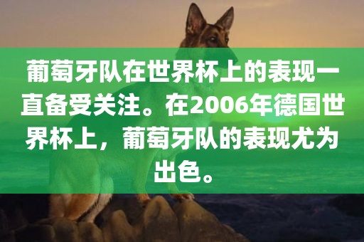 葡萄牙队在世界杯上的表现一直备受关注。在2006年德国世界杯上，葡萄牙队的表现尤为出色。