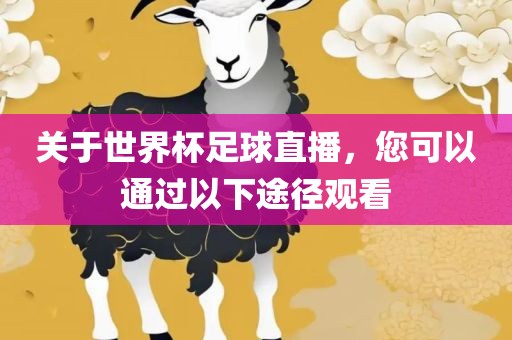 关于世界杯足球直播，您可以通过以下途径观看