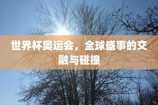 世界杯奥运会，全球盛事的交融与碰撞