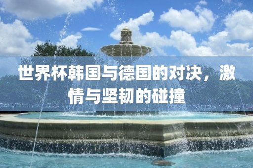 世界杯韩国与德国的对决，激情与坚韧的碰撞漯河市盈旭机械设备有限公司
