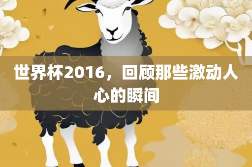 世界杯2016，回顾那些激动人心的瞬间