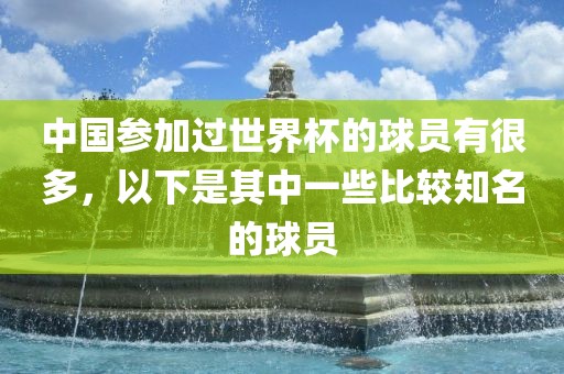 中国参加过世界杯的球员有很多，以下是其中一些比较知名的球员