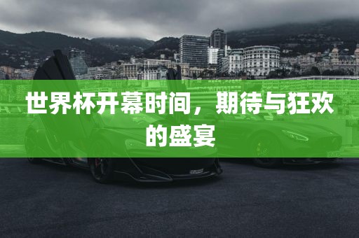 世界杯开幕时间，期待与狂欢的盛宴漯河市盈旭机械设备有限公司