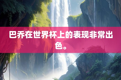 巴乔在世界杯上的表现非常出色。漯河市盈旭机械设备有限公司