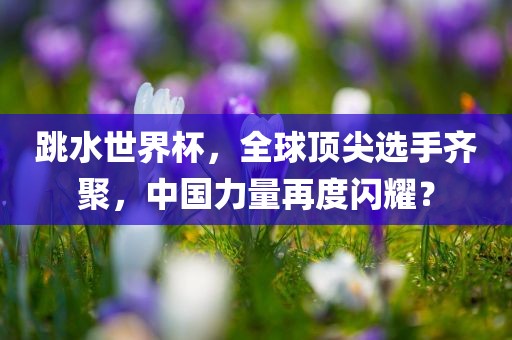 跳水世界杯，全球顶尖选手齐聚，中国力量再度闪耀漯河市盈旭机械设备有限公司？