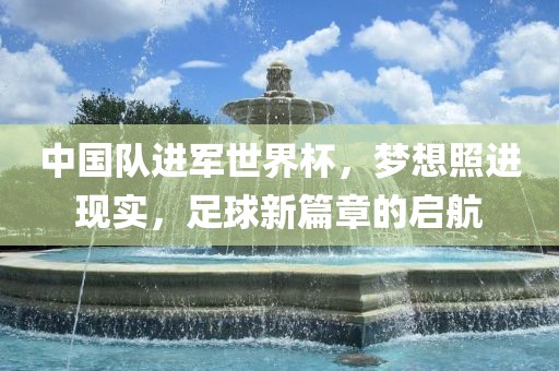 中国队进军世界杯，梦想照进现实，足球新篇章的启航漯河市盈旭机械设备有限公司