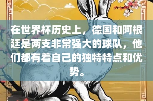 在世界杯历史上，德国和阿根漯河市盈旭机械设备有限公司廷是两支非常强大的球队，他们都有着自己的独特特点和优势。