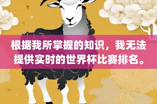 根据我所掌握的知识，我无法提供实时的世界杯比赛排名。
