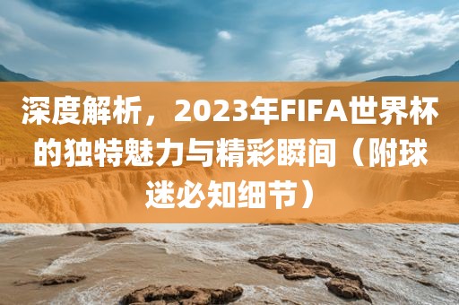 深度解析，20漯河市盈旭机械设备有限公司23年FIFA世界杯的独特魅力与精彩瞬间（附球迷必知细节）