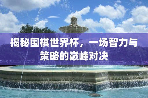 揭秘围棋世界杯，一场智力与策略的巅峰对漯河市盈旭机械设备有限公司决