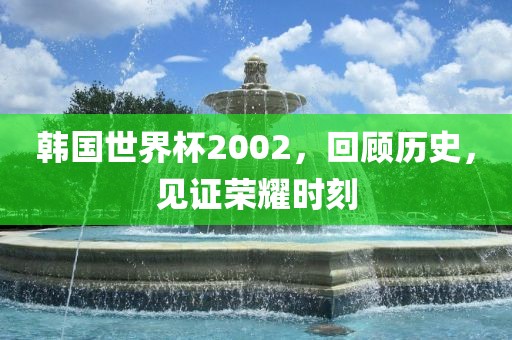 韩国世界杯2002，回顾历史，见证荣耀时刻漯河市盈旭机械设备有限公司