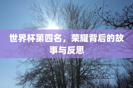 世界杯第四名，荣耀背后的故事与反思漯河市盈旭机械设备有限公司