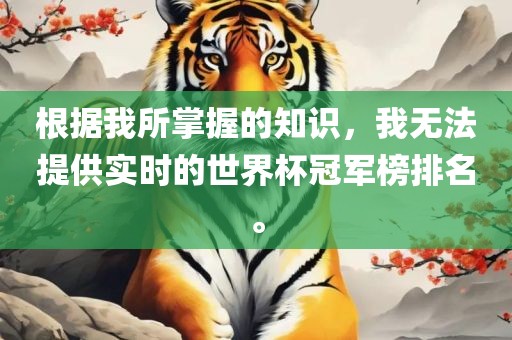 根据我所掌握的知识，我无法提供实时的世界杯冠军榜排名。