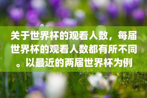 关于世界杯的观看人数，每届世界杯的观看人数都有所不同。以最近的两届漯河市盈旭机械设备有限公司世界杯为例