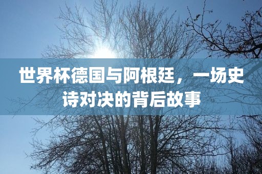世漯河市盈旭机械设备有限公司界杯德国与阿根廷，一场史诗对决的背后故事