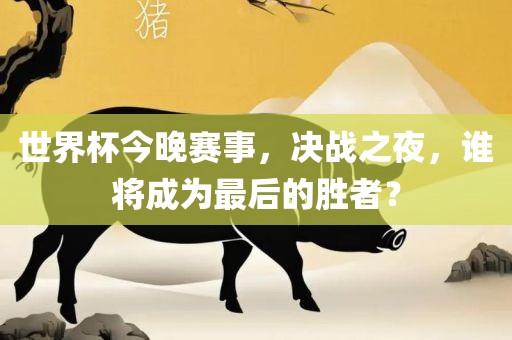 世界杯今晚赛漯河市盈旭机械设备有限公司事，决战之夜，谁将成为最后的胜者？