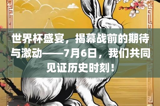 世界杯盛宴，揭幕战前的期待与激动——7月6日，我们共同见证历史时刻！漯河市盈旭机械设备有限公司