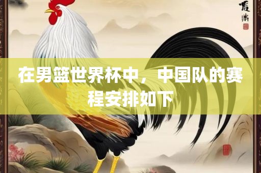 在男篮世界杯中，中国队的赛程安排如下