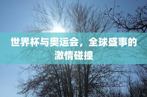 世界杯与奥运会，全球盛事的激情碰撞漯河市盈旭机械设备有限公司