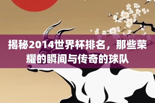 揭秘2014世界杯排名，那些荣耀的瞬间与传奇的球队漯河市盈旭机械设备有限公司