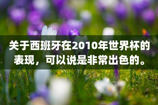 关于西班牙在2010年世界杯的表现，可以说是非常出色的。