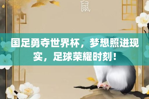 国足勇夺世界杯，梦想照进现实，足球荣耀时刻！漯河市盈旭机械设备有限公司