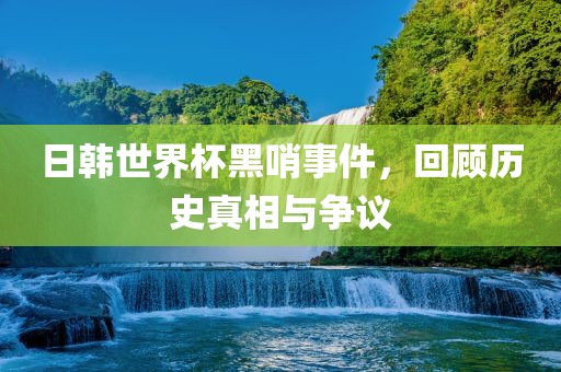 日韩世界杯黑哨事件，回顾历史真相与争议漯河市盈旭机械设备有限公司