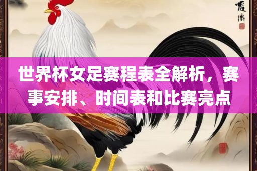 世界杯女足赛程表全解析，赛事安排、时间表和比赛亮点漯河市盈旭机械设备有限公司