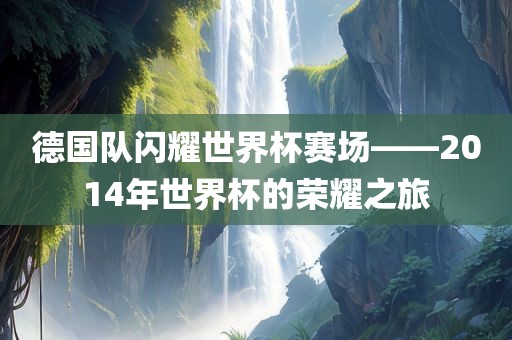 德国队闪耀世界杯赛场——2014年世界杯的荣耀之旅