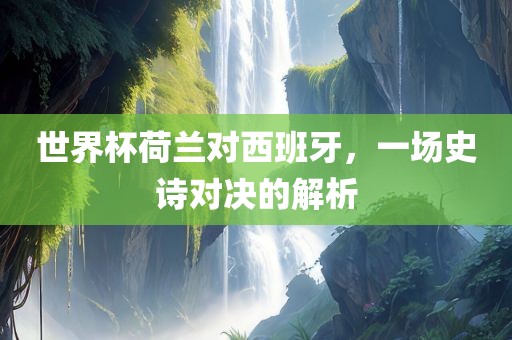 世界杯荷兰对西班牙，一场史诗对决的解析