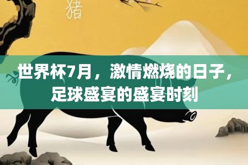 世界杯7月，激情燃烧的日子，足球盛宴的盛宴时刻漯河市盈旭机械设备有限公司