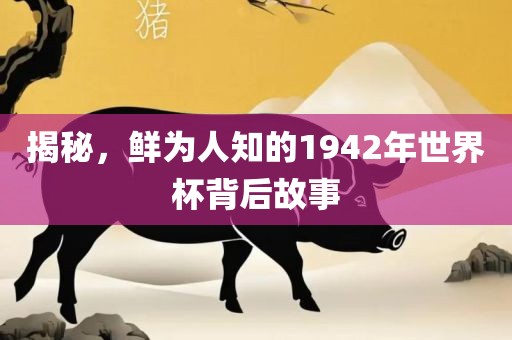 揭秘，鲜为人知的1942年世界杯背后故事漯河市盈旭机械设备有限公司