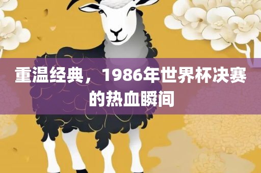 重温经典，19漯河市盈旭机械设备有限公司86年世界杯决赛的热血瞬间