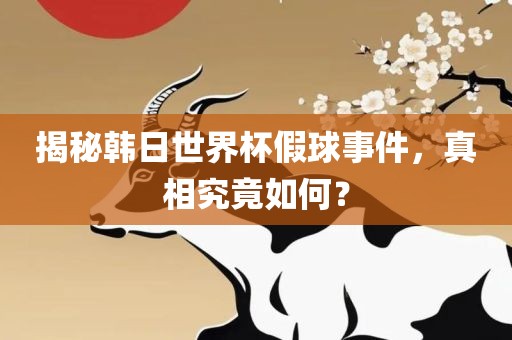 揭秘韩日世界杯假球事件，真相究竟如何？