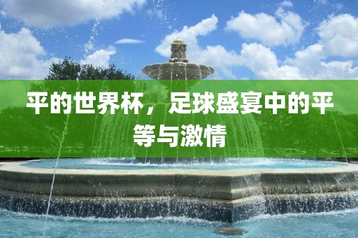 平的世界杯，足球盛宴中的平等与激情漯河市盈旭机械设备有限公司