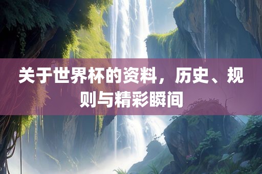 关于世界杯的资料，历史、规则与精彩瞬间漯河市盈旭机械设备有限公司