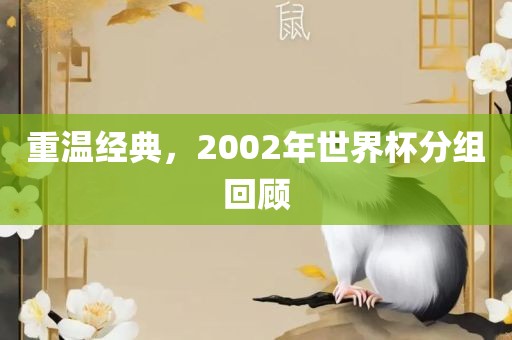 重温经典，2002年世界杯分组回顾
