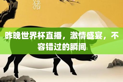 昨晚世界杯直播，激情盛宴漯河市盈旭机械设备有限公司，不容错过的瞬间