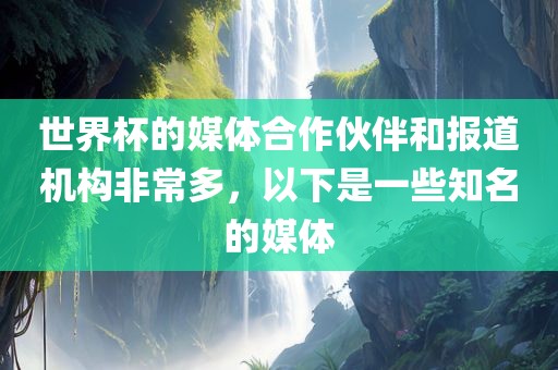 世界杯的媒体合作伙伴和报道机构非常多，以下是一些知名的媒体漯河市盈旭机械设备有限公司
