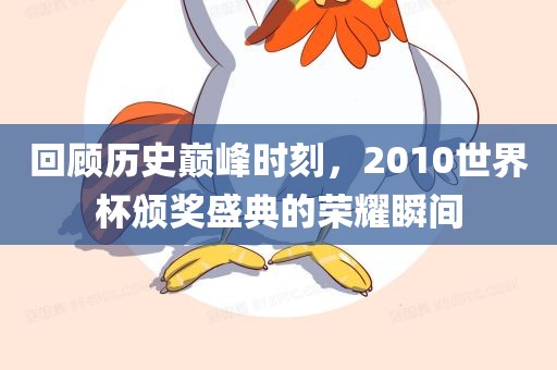 回顾历史巅峰时刻，2010世界杯颁奖盛典的荣耀瞬间漯河市盈旭机械设备有限公司