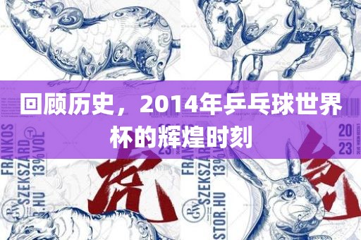 回顾历史，2014年乒乓球世界杯的辉煌时刻漯河市盈旭机械设备有限公司